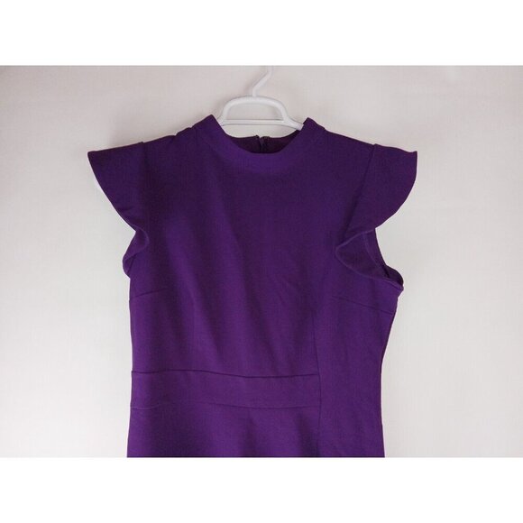 7th Avenue Womens Top Purple Flutter Sleeve Blouse Asymmetrical Hem Size L - Picture 7 of 12